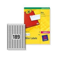 Avery J8658-25 Mini Inkjet Labels 25.4 x 10mm White A4 Pack of 4725