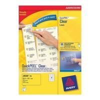 Avery Mini 38.1 x 21.2mm Inkjet Labels Clear Pack of 1625 Labels