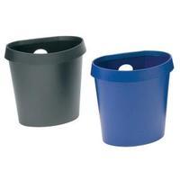 Avery DR500 18L Oval Waste Bin with Rim Flat Back DR500BLK