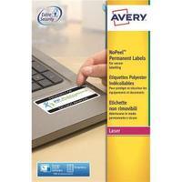 avery l6146 20 635 x 339mm nopeel permanent labels tamper proof pack