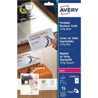 Avery Quick&Clean Colour Laser Satin Finish Business Cards White