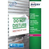 Avery Removable Self Cling Sign 190x275mm Pack of 10 L7080-10