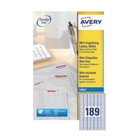 Avery Mini White Inkjet Label 25.4 x 10mm 189 Per Sheet Pack of 4725
