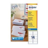 Avery White Inkjet Address Labels 99.1 x 38.1mm 14 Per Sheet Pack of