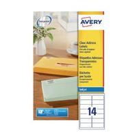 avery clear inkjet label 99x38mm pack of 350 j8563 25