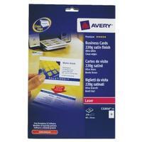 Avery Satin White Double Sided Laser Business Cards 85 x 54mm 220gsm