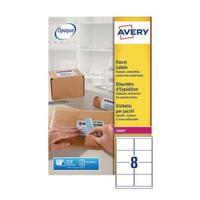 Avery White Laser Parcel Labels 99.1 x 67.7mm 8 Per Sheet Pack of 320