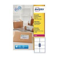 avery recycled laser white parcel label 991 x 677mm 8 per sheet pack