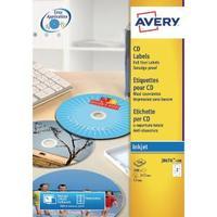 Avery Full Face Inkjet White CD Labels 2 Per Sheet Pack of 50 J8676-25