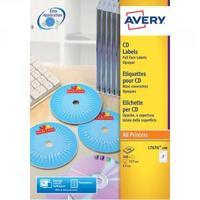 Avery White Full Face CDDVD Laser Label 2 Per Sheet Pack of 25