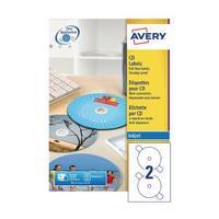 Avery Full Face Inkjet White CD Labels 2 Per Sheet Pack of 200