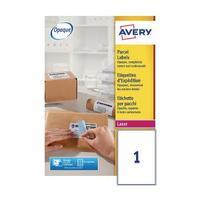 Avery White Laser Parcel Labels 199.6 x 289.1mm 1 Per Sheet Pack of