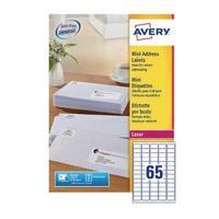 avery white mini labels 38x21mm pack of 16250 l7651 250