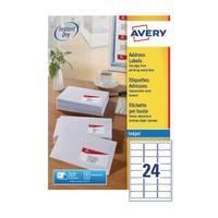 Avery White Inkjet Address Labels 63.5 x 33.9mm 24 Per Sheet Pack of
