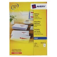Avery QuickDRY White Inkjet Labels 63.5 x 72mm 12 Per Sheet Pack of