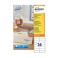 Avery Multipurpose White Labels 16 Per Sheet Pack of 1600 3484