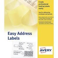 Avery White Dot Matrix Computer Labels 89x37mm Pack of 500 EAL01