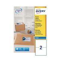 Avery QuickDRY White Inkjet Label 199.6 x 143.5mm 2 Per Sheet Pack of