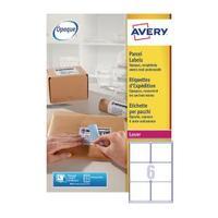 Avery White Laser Parcel Labels 99.1 x 93.1mm 6 Per Sheet Pack of 600