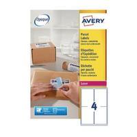 Avery White Laser Parcel Labels 139 x 99.1mm 4 Per Sheet Pack of 400
