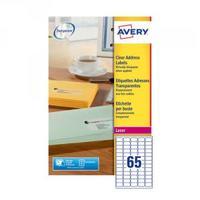 avery clear mini laser labels 38x21mm pack of 1625 l7551 25