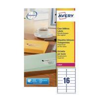 Avery Clear Laser Labels 99x34mm Pack of 400 L7562-25