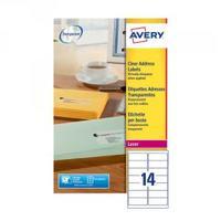 Avery Laser Labels 99.1x38.1 Clear Pack of 25 L7563S