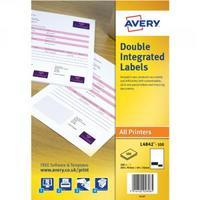 avery double integrated label with perforation 85x54mm pack of 100