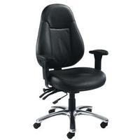 Avior Atlas 24 Hour Leather Operator Black Chair KF03359