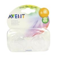 Avent 2 X TRANSLUCENT SOOTHERS 6 - 18 M.