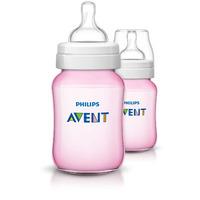 Avent Classic Plus Feeding Anti Colic Bottle 260ml Twin Pack Pink