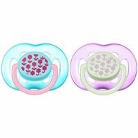 Avent Fashion Free Flow Silicone Soother 6-18m Girls