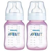 Avent Classic+ Feeding Bottles 1m+ (2 Pack) - Pink Edition 2x260ml/9oz