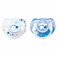Avent Night Time Silicone Soothers 6-18m Girls