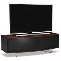 avitus tv stand in black gloss and walnut top and bottom panel