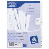 avery a4 index unpunched 1 12 white pack of 10
