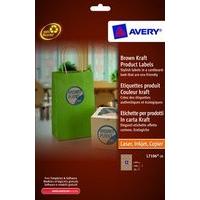Avery (62 x 42mm) Brown Kraft Rectangular Product Labels Pack of 360 Labels