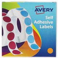Avery (19mm) Self Adhesive Circular Label Dispenser (Orange) Pack of 1120 Labels