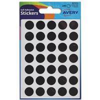 Avery (13mm) Packets of Round Labels (Black)