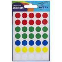 avery 13mm packets of round labels assorted