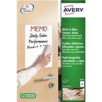 Avery (A4) Write & Wipe Ruled Pack of 4 Sheets