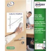 avery 254cm write wipe square format pack of 4 sheets