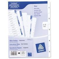 avery a4 index unpunched 1 5 white pack of 20