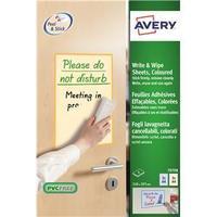 Avery (A4) Write And Wipe Colour Mix Pack of 4 Sheets