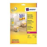 avery l7651y 25 high visibility laser labels 381 x 212mm neon yellow p ...