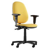 Ava Fabric 2 Lever Task Chair Yellow 1D Adjustable Arms