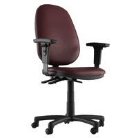 Ava Faux Leather 2 Lever Task Chair Burgundy 1D Adjustable Arms