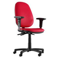 Ava Faux Leather 2 Lever Task Chair Red 1D Adjustable Arms