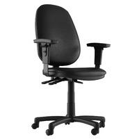 Ava Faux Leather 3 Lever Task Chair Black No Arms