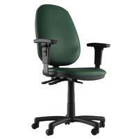 Ava Faux Leather 3 Lever Task Chair Dark Green 1D Adjustable Arms